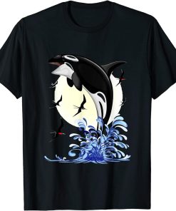 Killer Whale Orcas Ocean Animal Diver Waves Orca T-Shirt