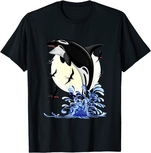 Killer Whale Orcas Ocean Animal Diver Waves Orca T-Shirt