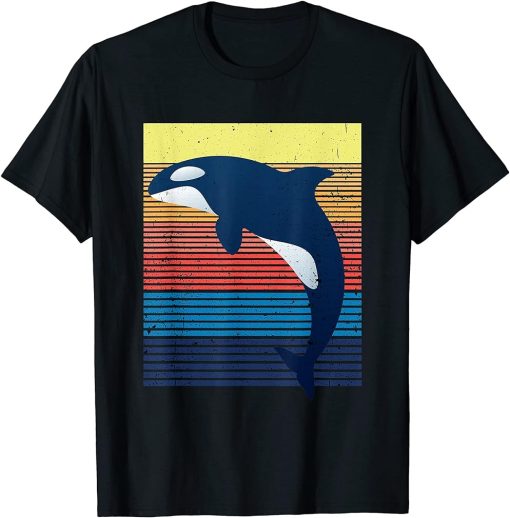 Funny Killer Whale Orca Retro Men Women Novelty Vintage T-Shirt